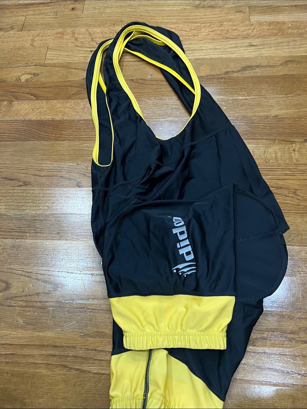 Padded bibs shorts Racerback - Black & Yellow 2 pieces